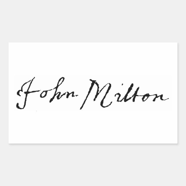 John Milton signature Rectangular Sticker (Front)