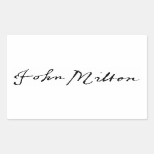 John Milton signature Rectangular Sticker