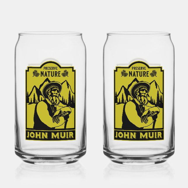 John Muir American Conservator Can Glass (Front)