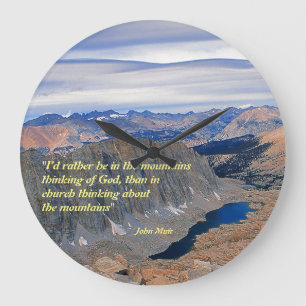 John Muir Quote Large Clock