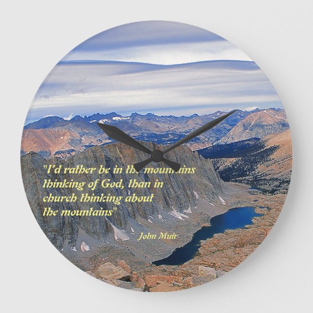 John Muir Quote Large Clock (Front)