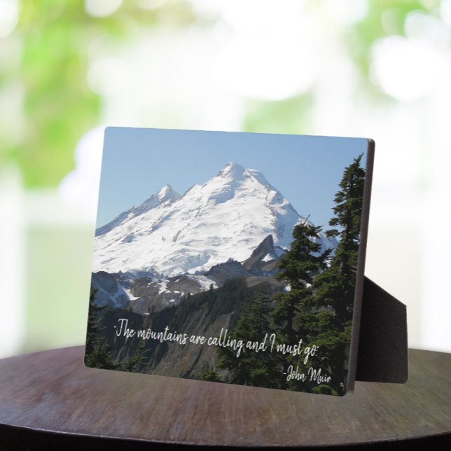 John Muir Quote Mountain Photo Plaque (In Situ Table)