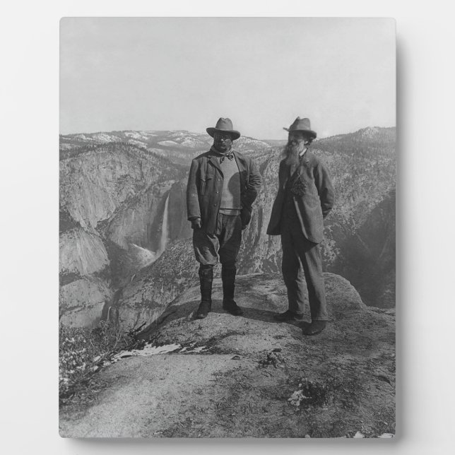 John Muir Teddy Roosevelt Yosemite National Park Plaque (Front)