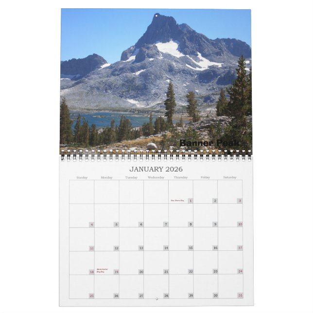 John Muir Trail - Customised Calendar (Jan 2026)