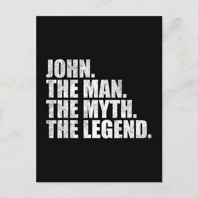 John name, John The Man The Myth The Legend Postcard (Front)