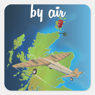 john o'groats Scotland vintage style poster Square Sticker