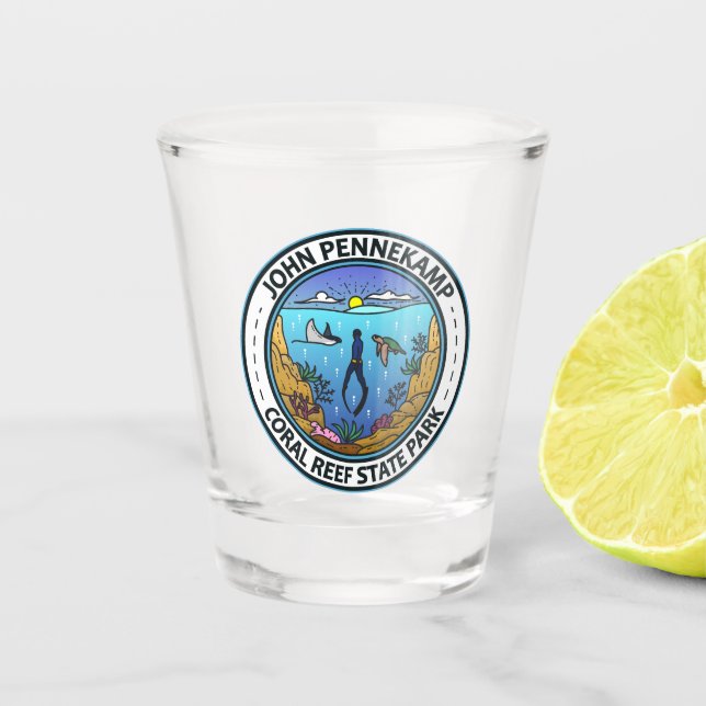 John Pennekamp Coral Reef State Park Travel Art Shot Glass (Front)