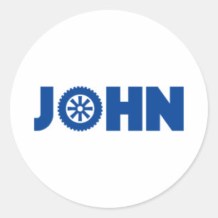 John Petrol Head Classic Round Sticker