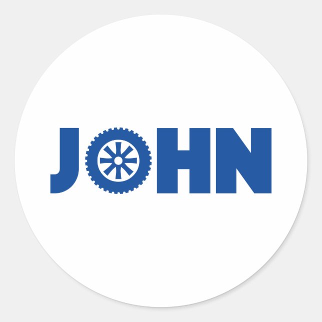 John Petrol Head Classic Round Sticker (Front)
