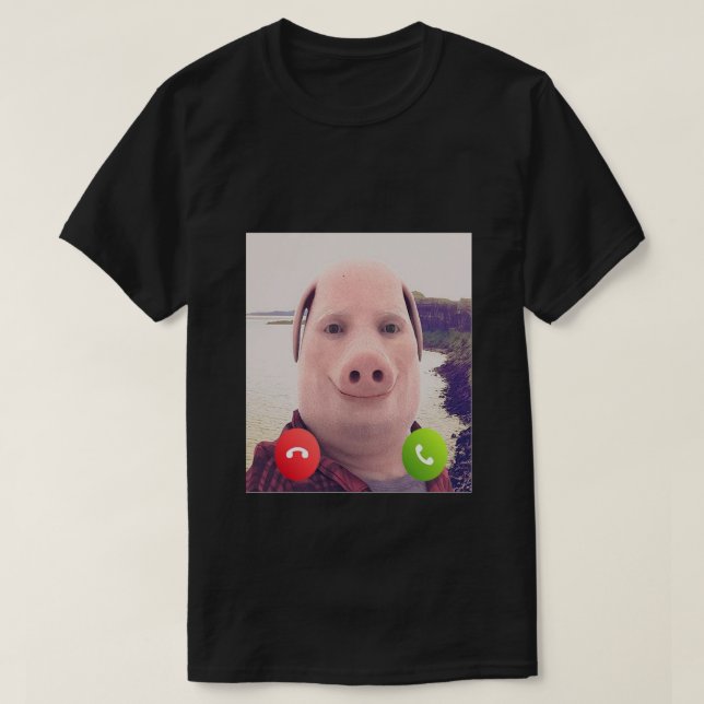 John Pork Is Calling Fuuny Answer Call Phone T-Shirt (Design Front)