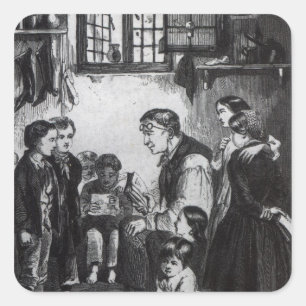 John Pounds teaching children in his home Square Sticker