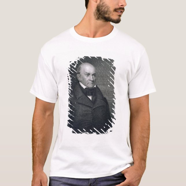 John Quincy Adams, engraved by John Wesley Paradis T-Shirt (Front)