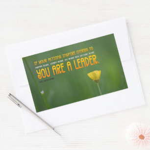 John Quincy Adams Inspirational Quote "Leader" Rectangular Sticker
