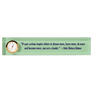 John Quincy Adams Leadership Quote Nameplate