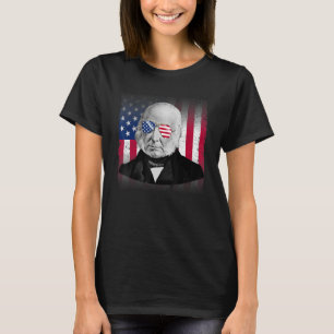 John Quincy Adams Patriotic American Flag 4th of J T-Shirt