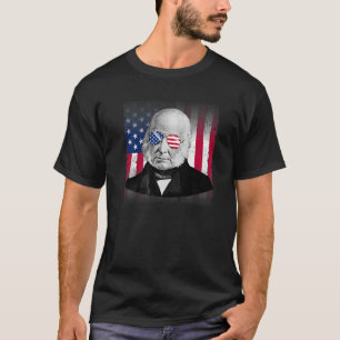 John Quincy Adams Patriotic American Flag 4th of J T-Shirt
