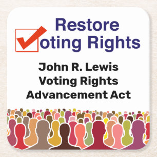 John R. Lewis Voting Rights Advancement Act Square Paper Coaster