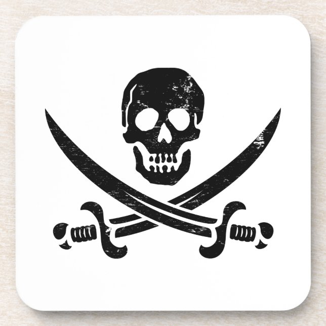 John Rackham (Calico Jack) Pirate Flag Jolly Roger Coaster (Front)