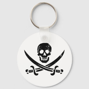 John Rackham (Calico Jack) Pirate Flag Jolly Roger Key Ring