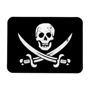 John Rackham (Calico Jack) Pirate Flag Jolly Roger Magnet