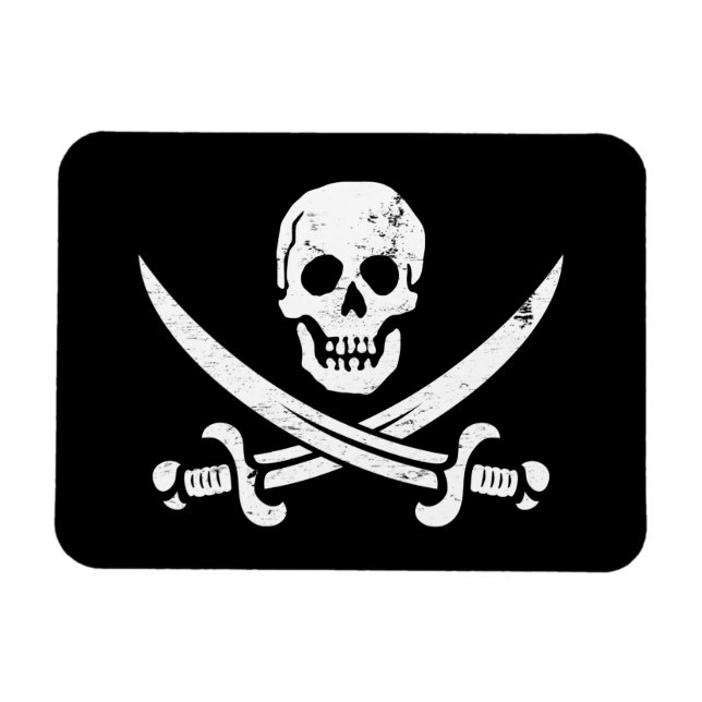 John Rackham (Calico Jack) Pirate Flag Jolly Roger Magnet (Horizontal)
