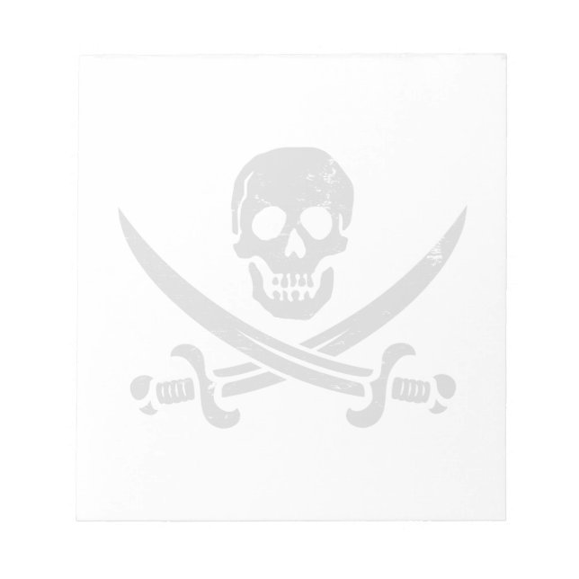 John Rackham (Calico Jack) Pirate Flag Jolly Roger Notepad (Front)
