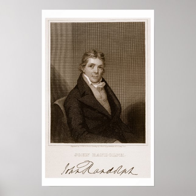 John Randolph (1773-1833) engraved by Thomas B. We Poster (Front)