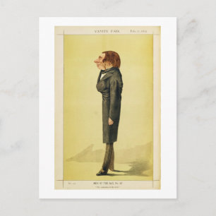 John Ruskin (1819-1900), caricature by Cecioni fro Postcard