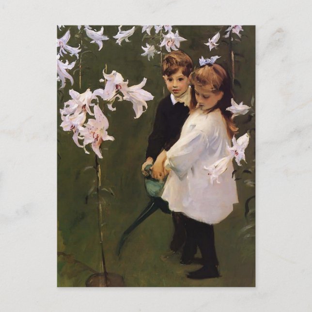 John Sargent- Garden Study of the Vickers Children Postcard (Front)