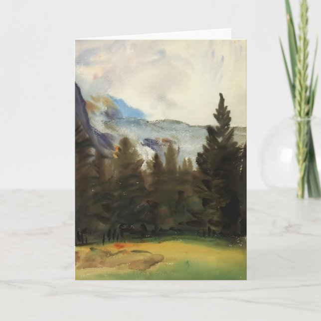 John Sargent: Purtud Fir Trees and Snow Mountains Card (Front)