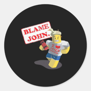 John Shedletsky I Love Fried Chicken! Funny Design Classic Round Sticker