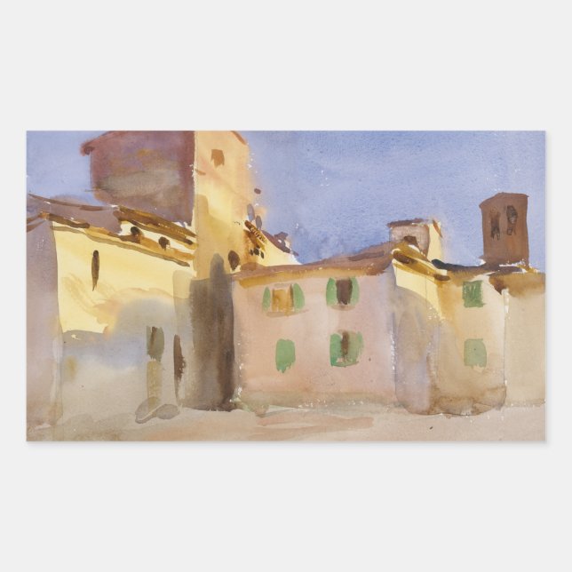 John Singer Sargent - Borgo San Lorenzo Rectangular Sticker (Front)