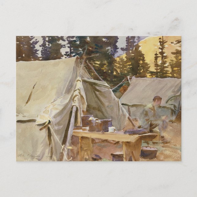 John Singer Sargent - Camp at Lake O'Hara Postcard (Front)