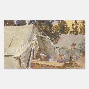 John Singer Sargent - Camp at Lake O'Hara Rectangular Sticker