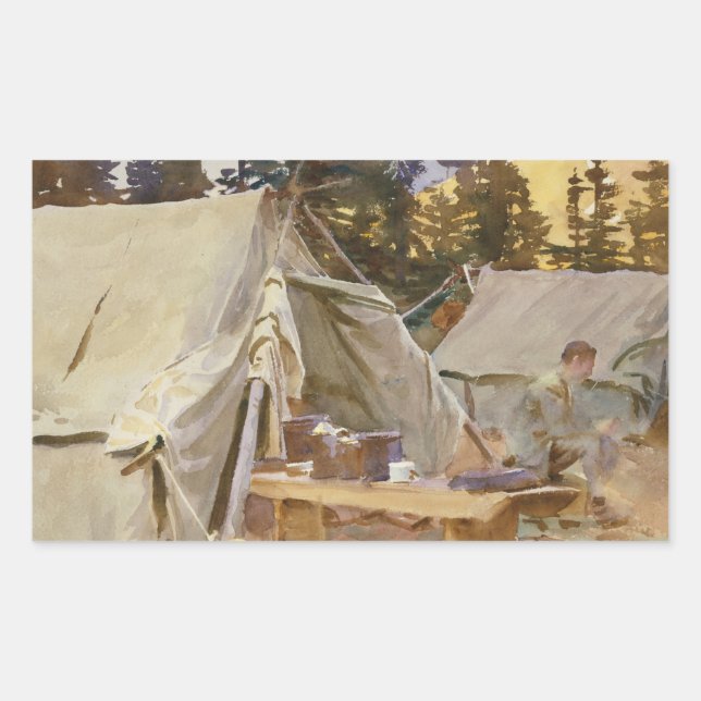 John Singer Sargent - Camp at Lake O'Hara Rectangular Sticker (Front)