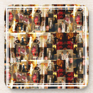 .John Singer Sargent Elegant Lady Portrait Collage Coaster