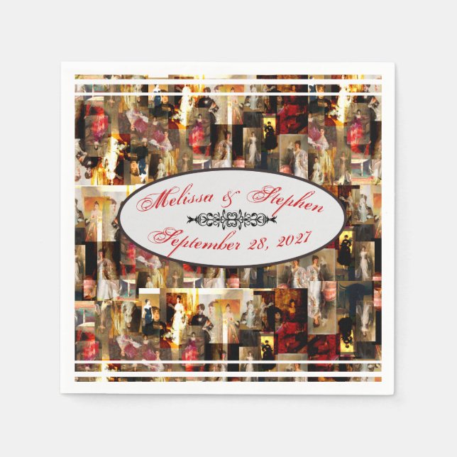 .John Singer Sargent Elegant Lady Portrait Collage Napkin (Front)