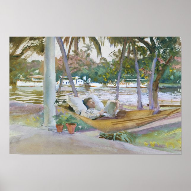 John Singer Sargent - Figure in Hammock, Florida Poster (Front)