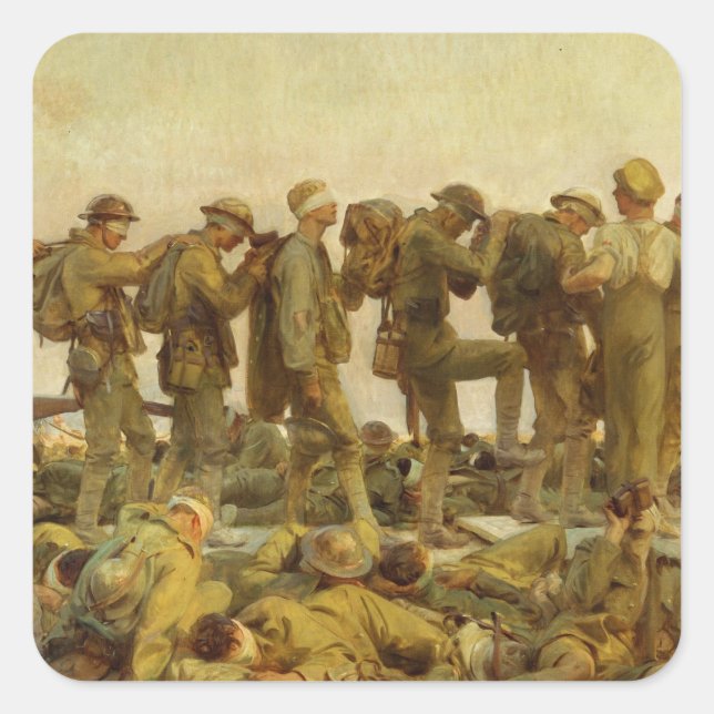 John Singer Sargent - Gassed Square Sticker (Front)