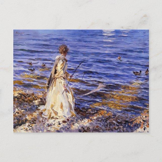 John Singer Sargent- Girl Fishing Postcard (Front)