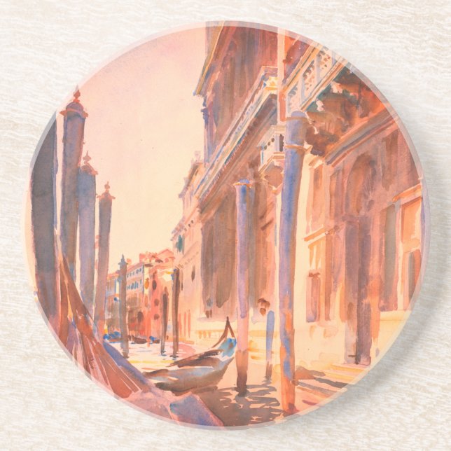 John Singer Sargent Gondola Moorings Venice       Coaster (Front)