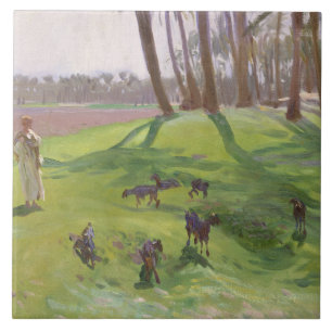 John Singer Sargent - Landscape with Goatherd Ceramic Tile