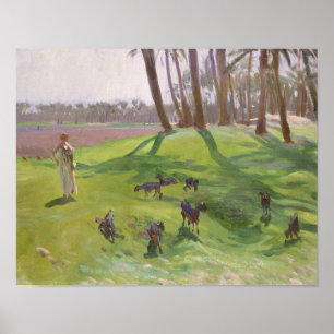 John Singer Sargent - Landscape with Goatherd Poster
