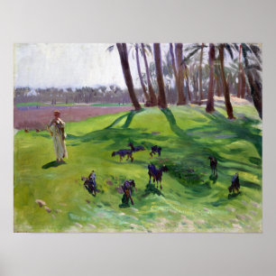 John Singer Sargent Landscape with Goatherd Poster