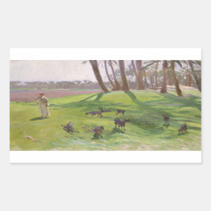 John Singer Sargent - Landscape with Goatherd Rectangular Sticker