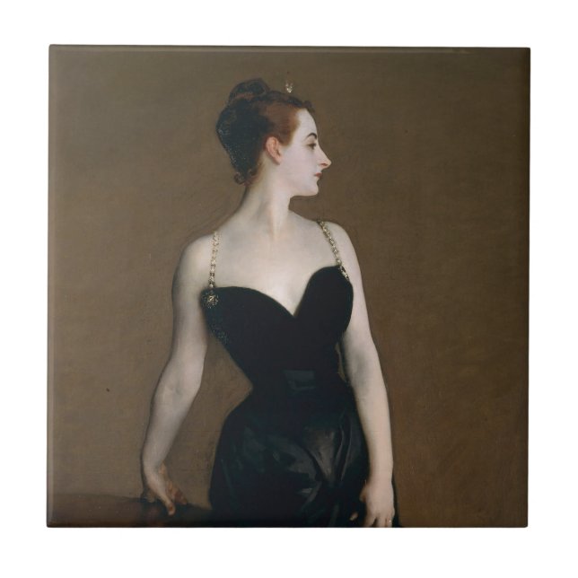John Singer Sargent Madame X Classic Portrait Ceramic Tile (Front)