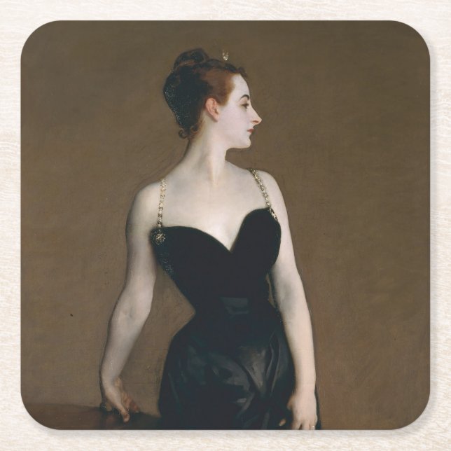 John Singer Sargent Madame X Classic Portrait Square Paper Coaster (Front)