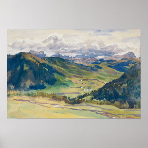 John Singer Sargent - Open Valley, Dolomites Poster