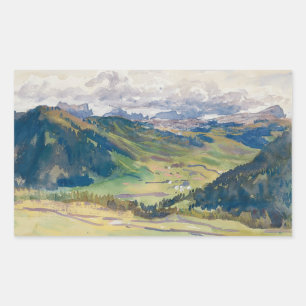 John Singer Sargent - Open Valley, Dolomites Rectangular Sticker