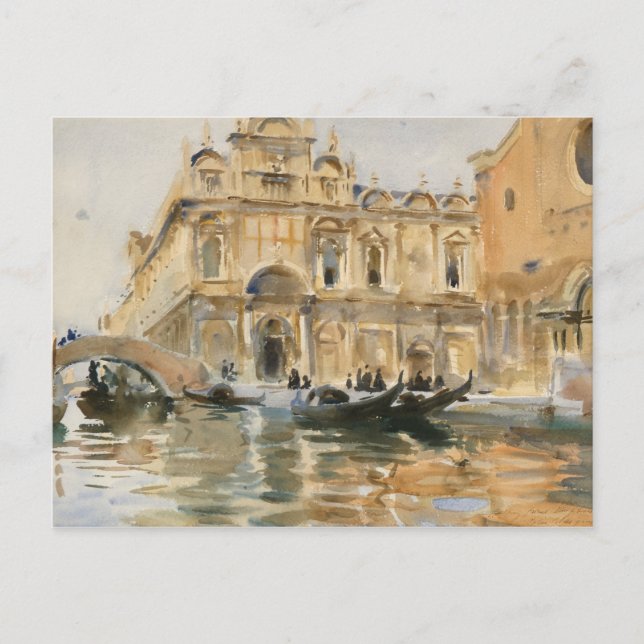 John Singer Sargent - Rio dei Mendicanti, Venice Postcard (Front)